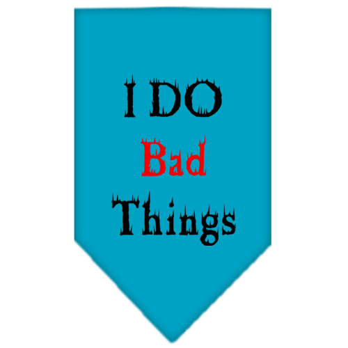 I Do Bad Things Screen Print Bandana Turquoise Large